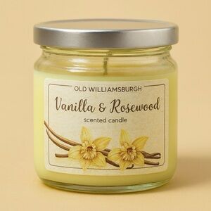 OLD WILLIAMSBURG CANDLE VANILLA AND ROSEWOOD